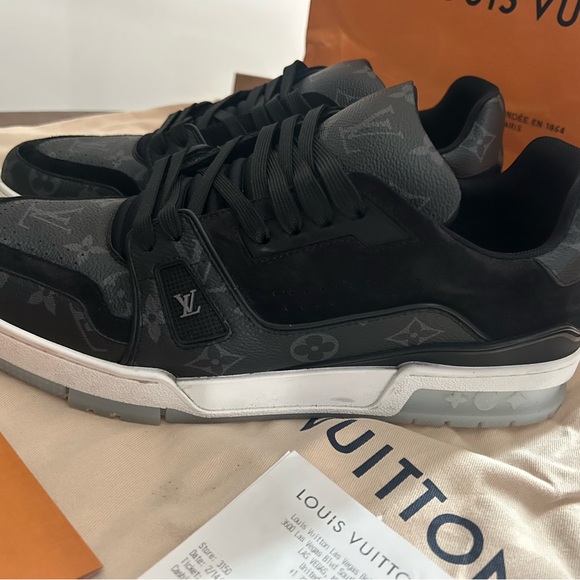 Louis Vuitton Black and Gray Sneakers Luxurious Sporty Design - Picture 1 of 4